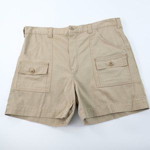 Vintage Gung Ho Khaki Tan Cargo Shorts Made In America USA Size 38